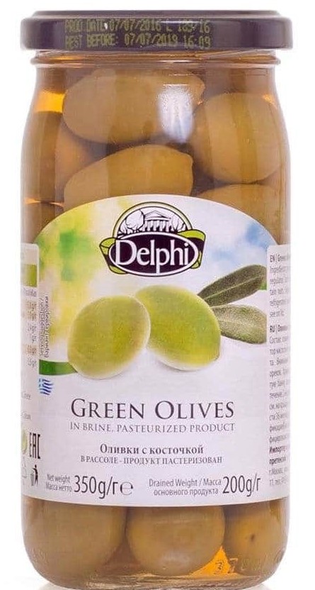 Оливки с косточкой в рассоле DELPHI 350г