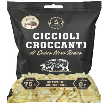 Чипсы из свиной шкурки Чиччиоли Кроканти со вкусом трюфеля 30 г