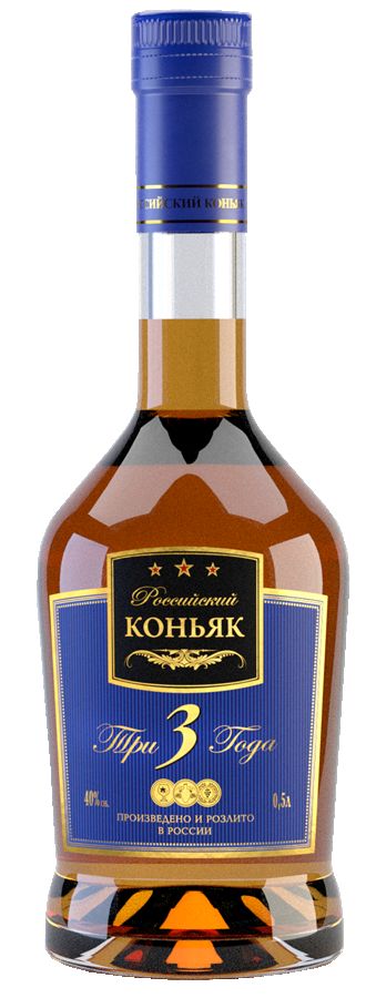 Шереметьевский 3 звездочки 40% 0,5л. Коньяк Россия