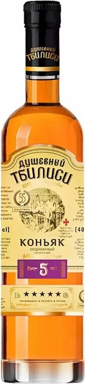 Душевный Тбилиси 5 лет 0,5л Коньяк Грузия