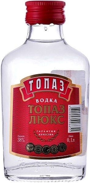 Топаз Люкс 100мл 38%. Водка Россия