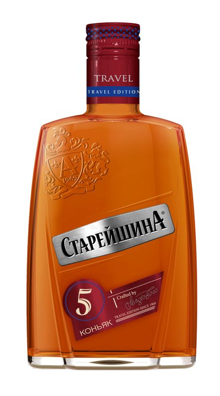 Старейшина 5лет 0,25л фляга Коньяк Россия
