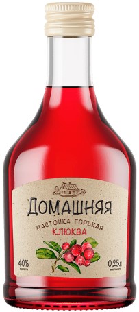 Питейный Дом Домашняя Клюква 0,25л. Настойка горькая Россия