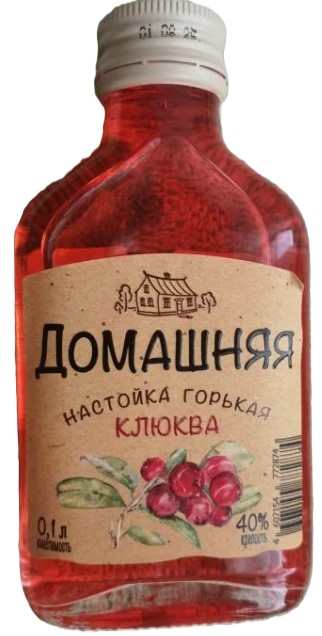 Питейный Дом Домашняя Клюква 0,1л. Настойка горькая Россия