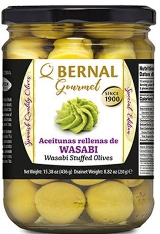 Оливки, фаршированные васаби Gourmet 436г стекло