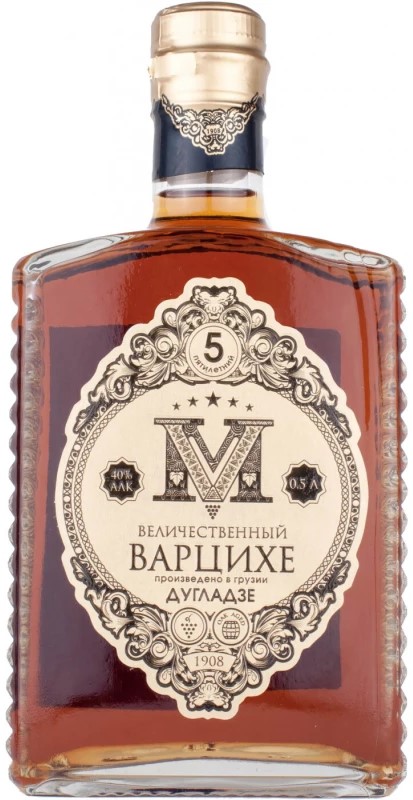 Величественный Варцихе 5 лет 0,5л. Коньяк Грузия