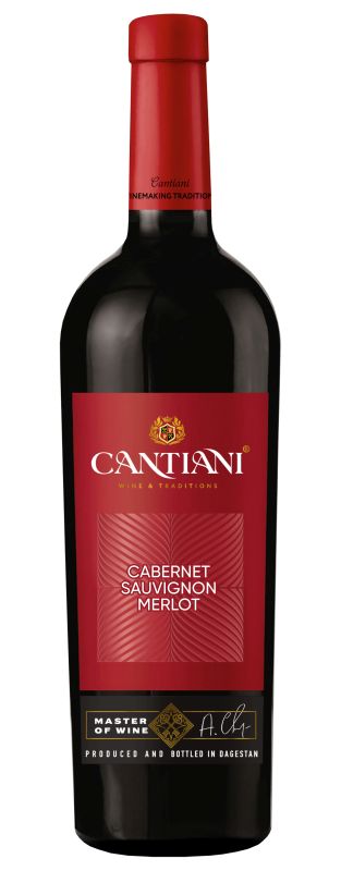 Кантиани Каберне Совиньон - Мерло красное сухое 0,75л. Вино Россия