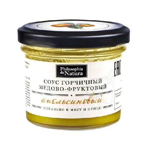Соус горчичный медово-фруктовый  "Апельсиновый" т.м.Philosophia de Natura 100 г