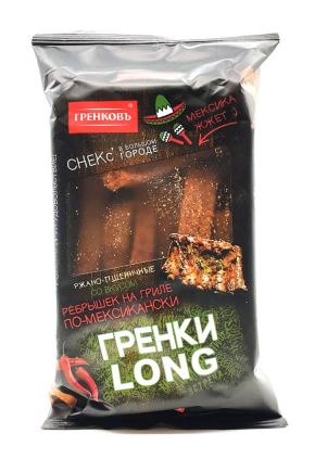 Гренки ржано-пшеничные LONG со вкусом ребрышек на гриле по-мексикански 100г