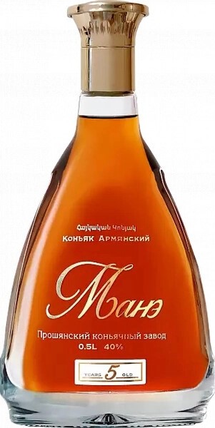 Манэ выдержка 5 лет 40% 0,5л. Коньяк Армения