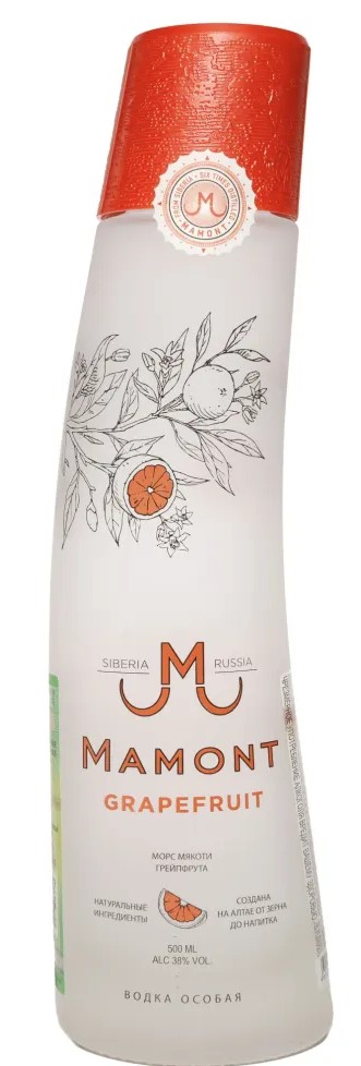 Мамонт Грейпфрут 0,5л. Водка особая Россия