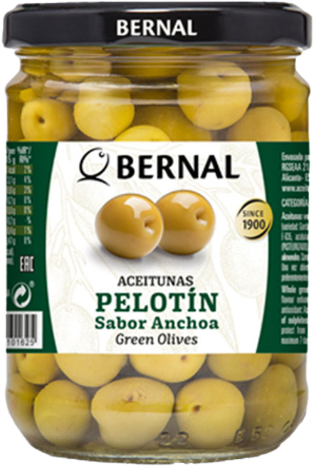 Оливки PELOTIN (Пелотин)  в анчоусном рассоле с/к, 436г