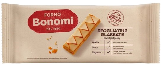 Печенье "Forno Bonomi" слоеное глазированное "Сфольяттине Глассате" 135г