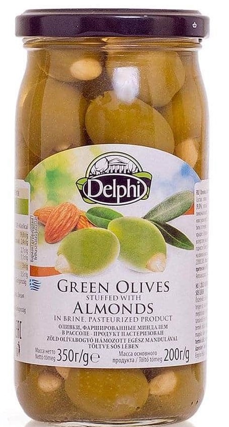 Оливки фаршированные миндалем в рассоле DELPHI 350г