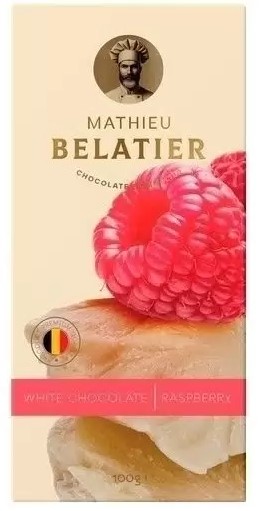 Шоколад белый Mathieu Belatier малина 100 г
