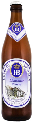 Пиво Хофброй Мюнхнер Вайс светлое пастериз. нефильтр. 0,5л ст/бут. Германия