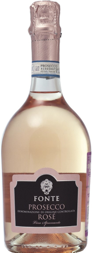 Просекко Фонте Розе брют розовое 0,75л. Игристое вино Италия