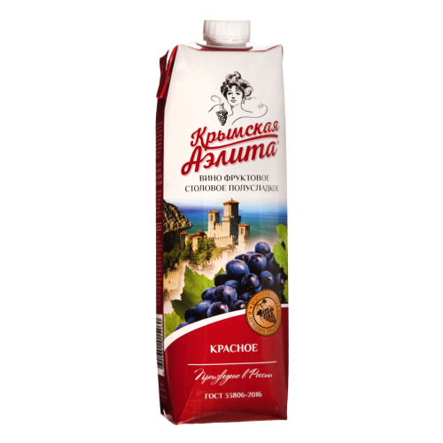Крымская Аэлита красное п/сладкое 0,96л. Плодовая алкогольная продукция Россия