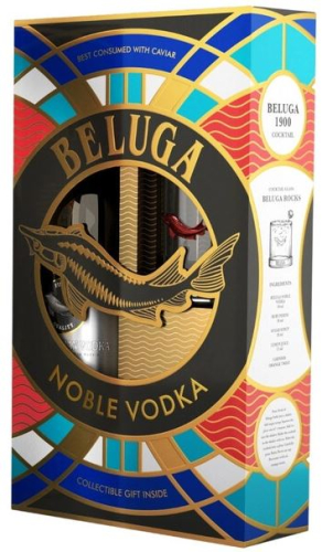 Белуга Нобл 0,7л п/уп + стакан рокс . Водка Россия