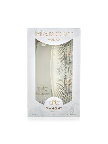 Мамонт 0,7л п/уп+2 стопки. Водка Россия