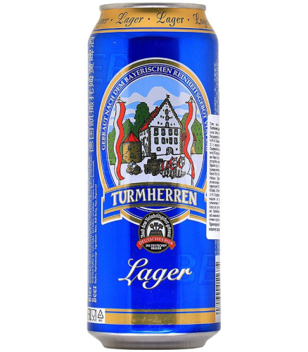 Пиво Турмхеррен Лагер светлое пастеризованное фильтрованное  0,5л ж/б. Германия