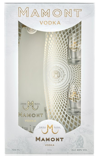 Мамонт 0,7л п/уп+2 стопки. Водка Россия