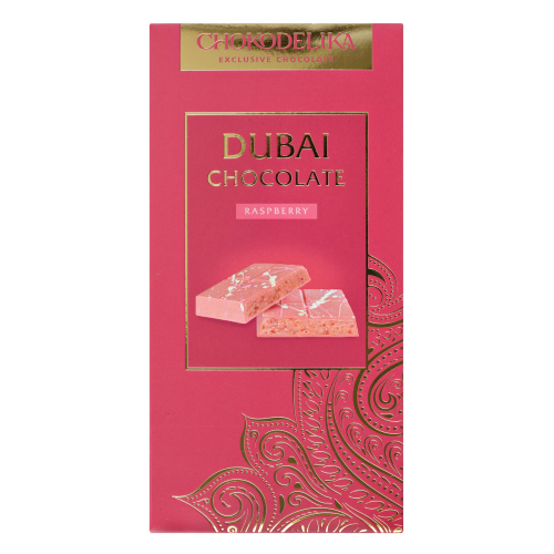 Шоколад белый с начинкой "Dubai Raspberry" с начинкой малина 180 гр