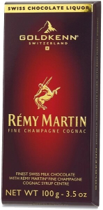 Шоколад молочный с «Реми Мартен» т.м.Goldkenn 100г