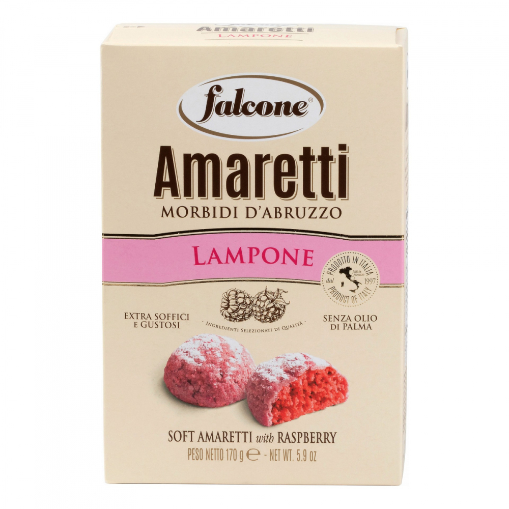 Печенье сахарное Амаретти мягкие итальянские "falcone" со вкусом малины 170г