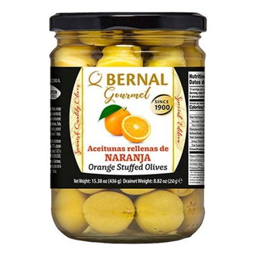 Оливки, фаршированные апельсином BERNAL Gourmet с/к, 436г ст/банка