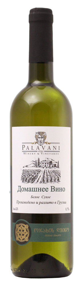 Грузинское домашнее вино белое сухое 0,75л. Вино Палавани/Грузия