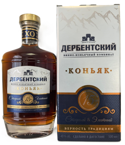 Коньяк старый "КС" 15-летний 40% 0,5л в п/уп (премиум). /ДВКК/ Коньяк Россия