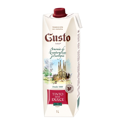 Густо "Gusto" красное сухое 1л т/п Вино Россия