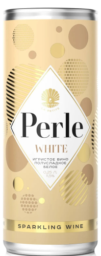 Ла Петит Перле белое п/сладкое 0,25л ж/б Вино Игристое. Россия