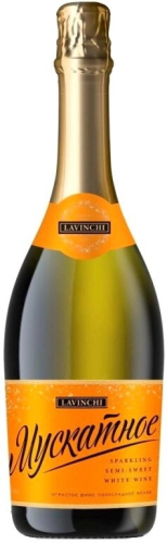 Мускатное полусладкое белое 0,75л. Вино игристое Россия