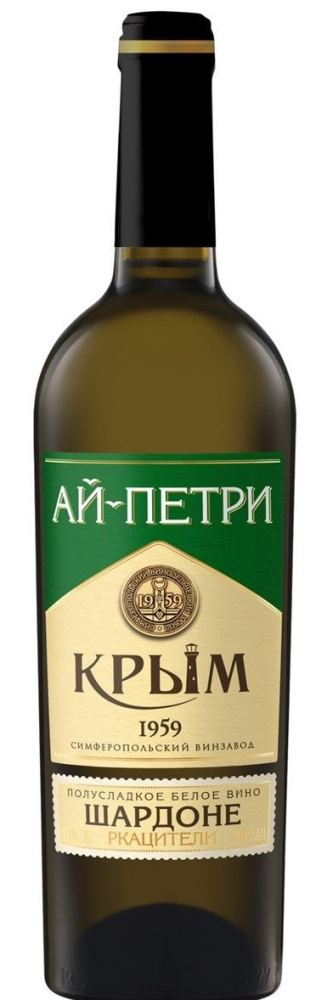 Шардоне Ркацители  Ай-Петри сухое белое 0,75л. Вино Россия