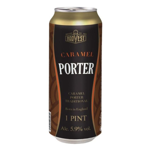 Пиво Харвест Карамель Портер темное пастеризованное фильтрованное 5,9% 0,568л ж/б. Чехия