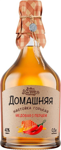 Питейный Дом Домашняя Медовая с перцем 0,5л. Настойка горькая Россия