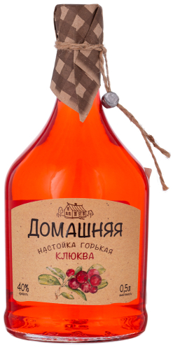 Питейный Дом Домашняя Клюква 0,5л. Настойка горькая Россия