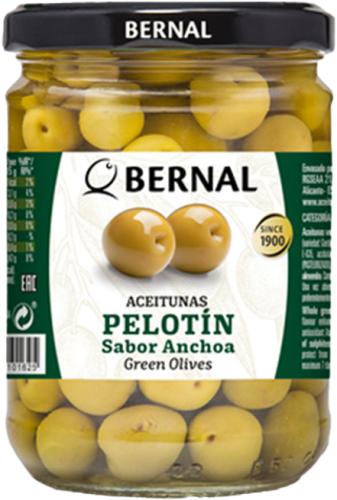 Оливки PELOTIN (Пелотин)  в анчоусном рассоле с/к, 436г