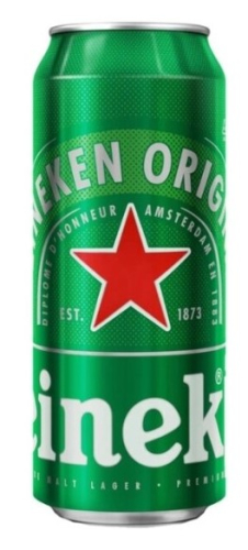 Пиво Хайникен Оригинал светлое пастеризованное фильтрованное 5,0% 0,5л ж/б. Чехия