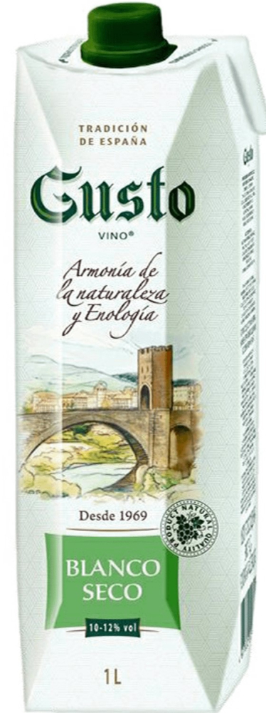 Густо "Gusto" белое сухое 1л т/п Вино Россия