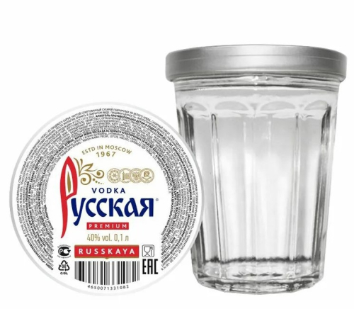 Русская 0,1л стакан. Водка Россия