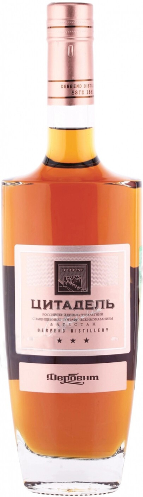 Цитадель 3-х летний 40% 0,5л. Коньяк /Дербент/ Россия