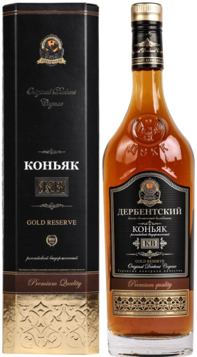 Российский коньяк выдержанный "КВ" 40% 0,5л в п/уп (премиум). /ДВКК/ Коньяк Россия