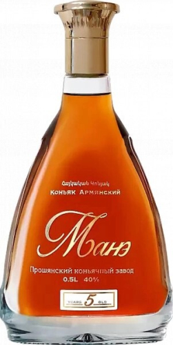 Манэ выдержка 5 лет 40% 0,5л. Коньяк Армения
