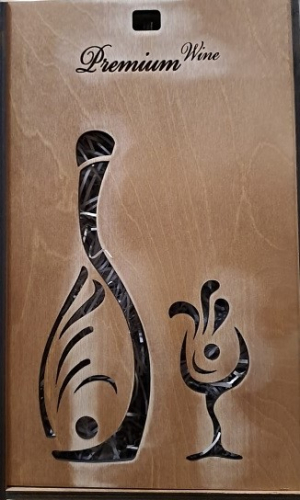 Короб для бутылки Двойной №202 /Орех/Логотип