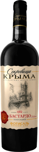 Бастардо Каберне п/сладкое красное тз Сокровища Крыма 0,75л. Вино Россия