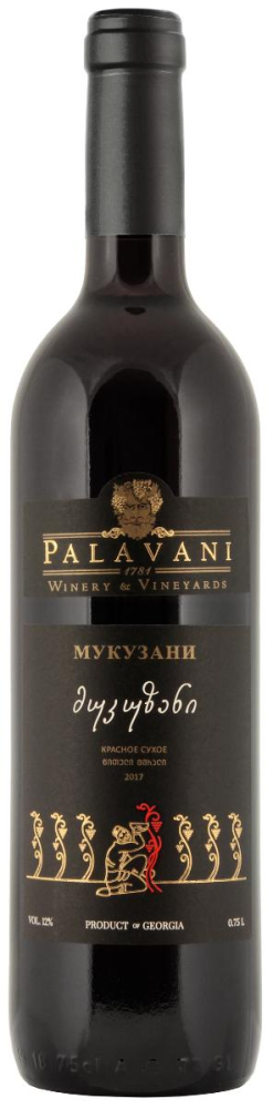 Мукузани красное сухое 0,75л. Вино Палавани/Грузия