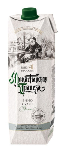 Монастырская Трапеза белое сухое 1,0л т/п Вино Россия
